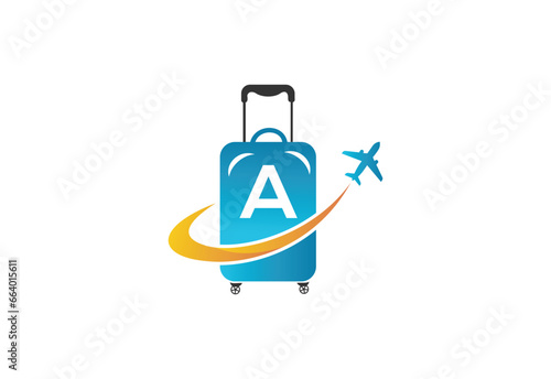 Creative Initial Letter A Air Travel Logo Design Template.