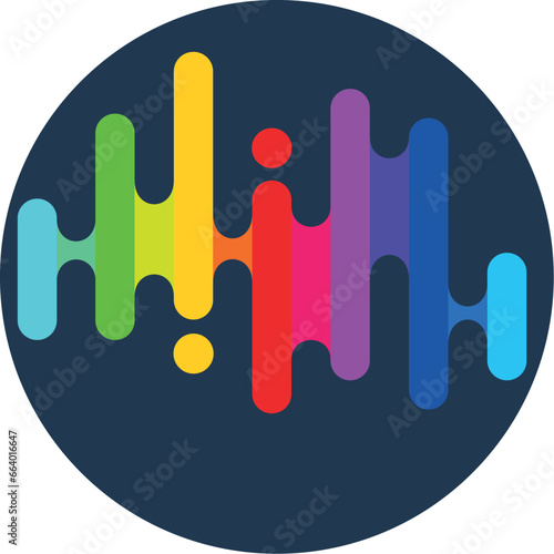 musical equalizer logo, colored abstraction, rainbow stripes, LGBT colors on a transparent background, colored pencils and paints, thick smears of paint