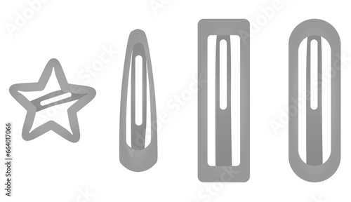 Hair clips set. vector illustration