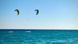 kite sufing in the mediterranean sea, premia de mar, spain