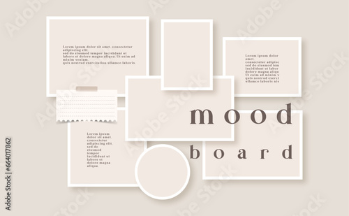 Vector photo collage template moodboard pictures grids vector illustration	