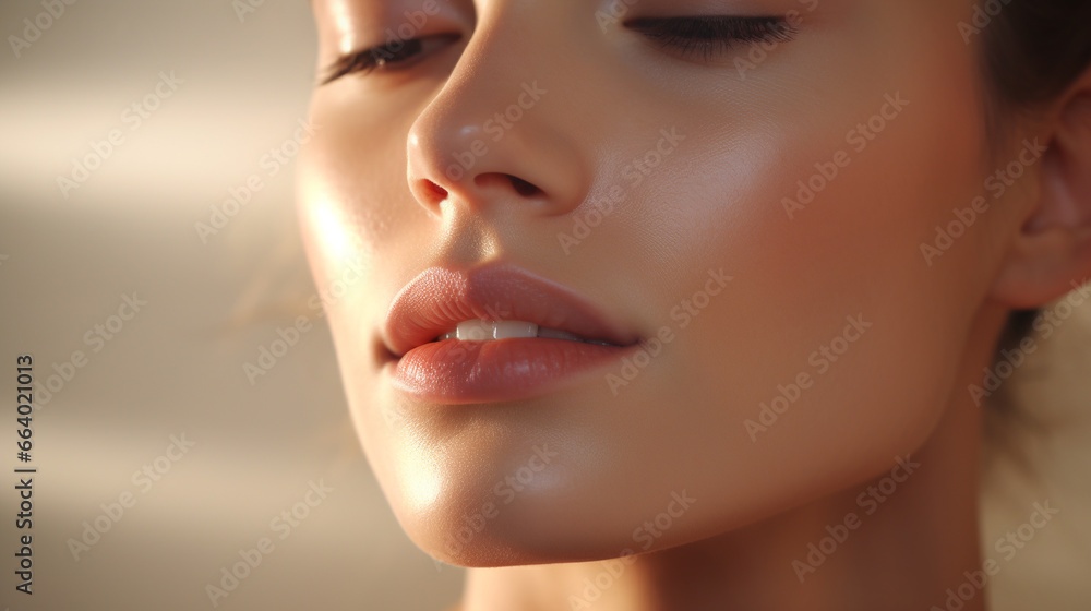 beautiful graceful young face of a woman with closed eyes and beautiful healthy skin beautiful graceful young face of a woman with closed eyes and beautiful healthy skin