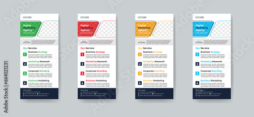 Modern creative corporate business dl flyer, Rollup or rack card layout concept background flyer brochure cover template for grow up your business to the next level