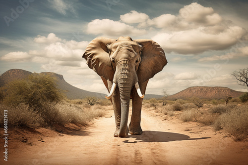 elephant statue in the desert