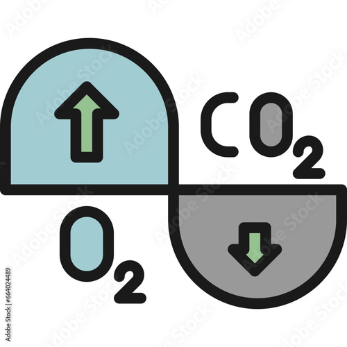increase o2 / reduce co2 color style icons