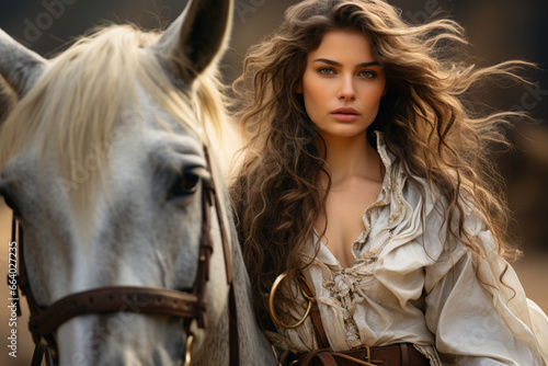 portrait of a girl with a horse © Nature creative