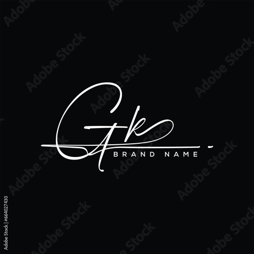 GKletter beauty handwriting vector logo.