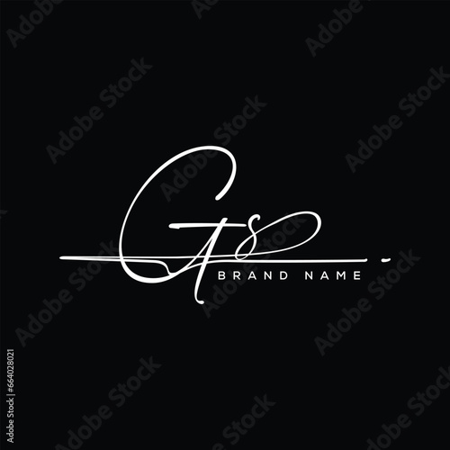 GS letter beauty handwriting vector logo.