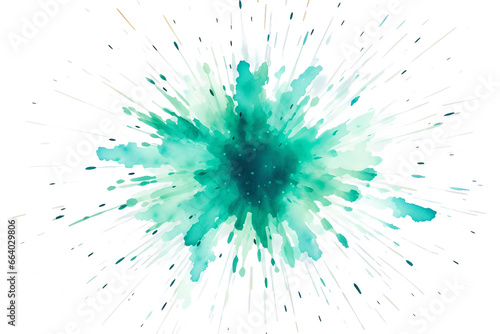 Teal Watercolor Burst on a transparent background.