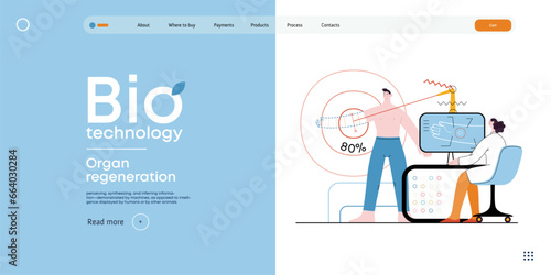 Bio Technology, Organ regeneration -modern flat vector concept illustration of a hand regenerating, futuristic technology. Metaphor of regenerative medicine and the body's ability to self-repair