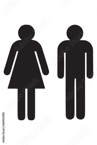 male and female symbols, Stickman. Male female. Vector