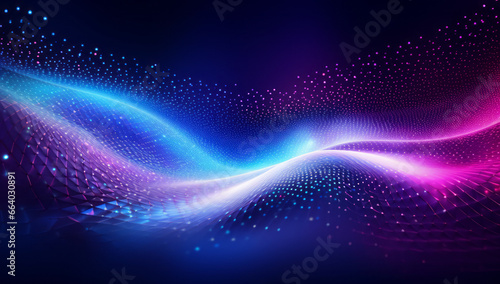 Abstract neon purple digital desert waves background