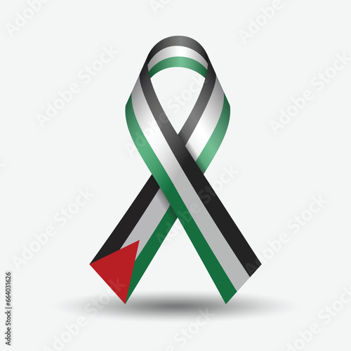 Palestine flag ribbon design