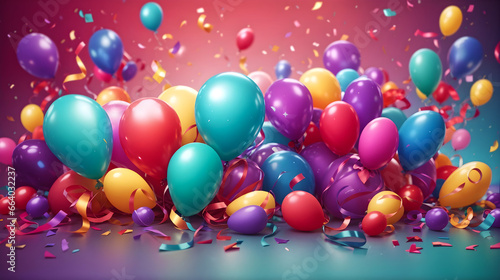 Beautiful happy holiday Background With colorful Balloons