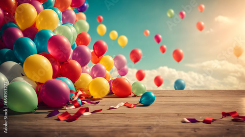 Beautiful happy holiday Background With colorful Balloons