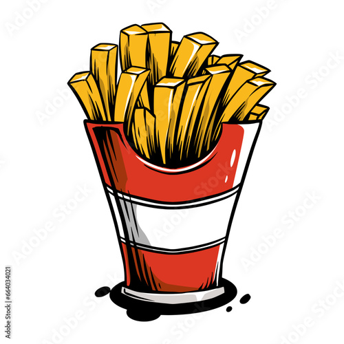 fried potato vector illustration with white background