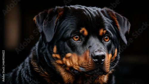 Close-Up of Ferocious Rottweiler Dog