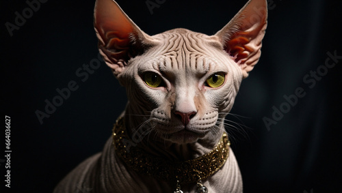 Majestic Sphynx Cat Portrait © Benjamin Sibuet