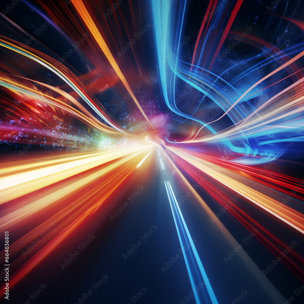 Fondo abstracto con lineas de luz como simbolo de velocidad y diferentes colores vivos Fondo abstracto con lineas de luz como simbolo de velocidad y diferentes colores vivos