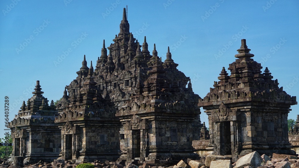 Naklejka premium View of Plaosan Temple, also known as the 