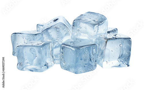 Shimmering Ice Cubes on Transparent background