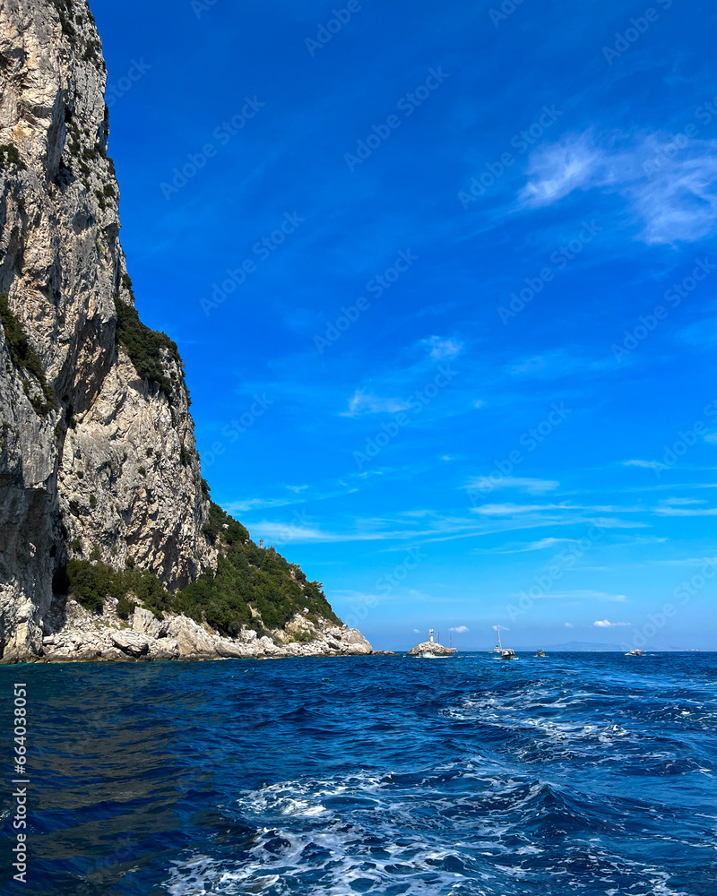 Rocks in the sea, Capri Island, Italy