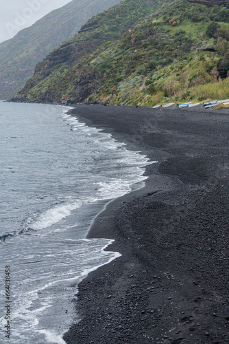 volcanic landscape on the island of Stromboli