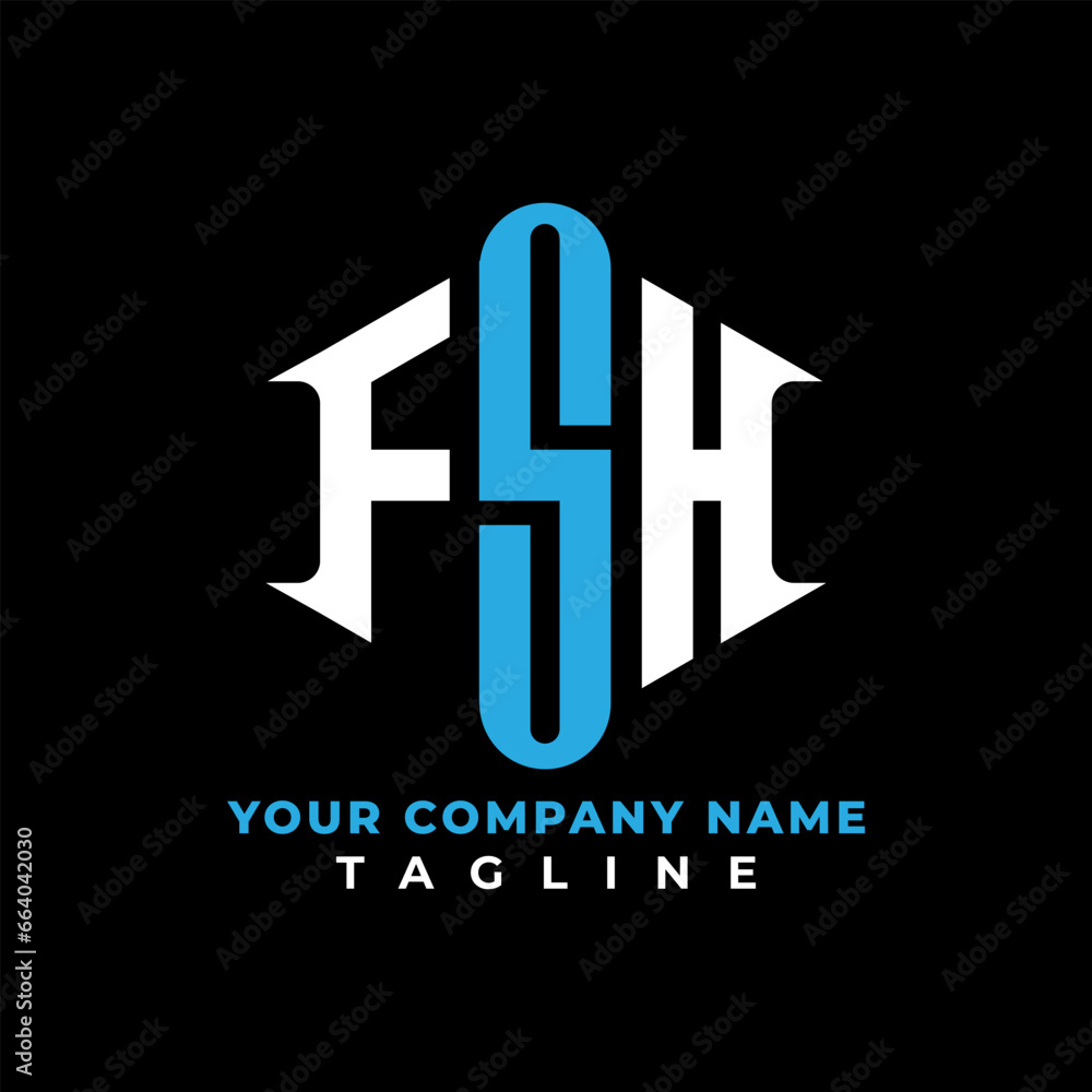 Obraz premium FSH letter logo creative design with vector graphic Vector 