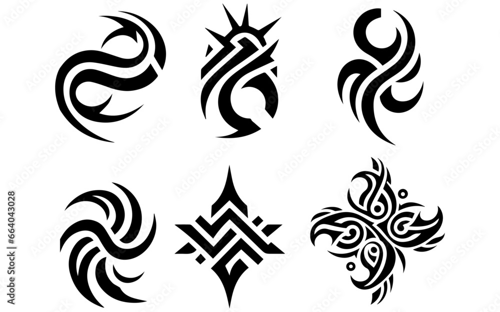 Fototapeta premium Tribal tattoo design vector illustration black color