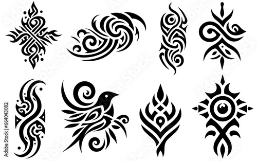 Tribal tattoo design vector illustration black color