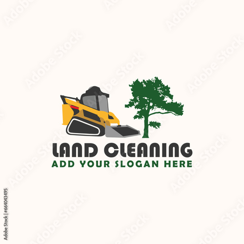 land clearing logo design vector