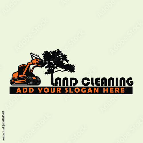 land clearing logo design vector