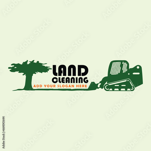 land clearing logo design vector