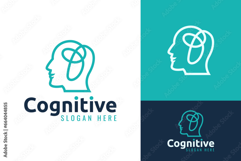 Cognitive Brain Head for Neurodiversity Neurology Autism Disorder Logo Design Branding Template