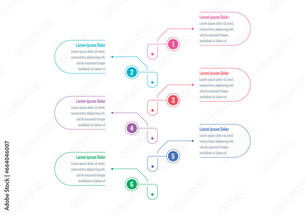 Naklejka premium education, magazine, web, internet, magazine, annual report information template. linear infographic template. six options infographic template