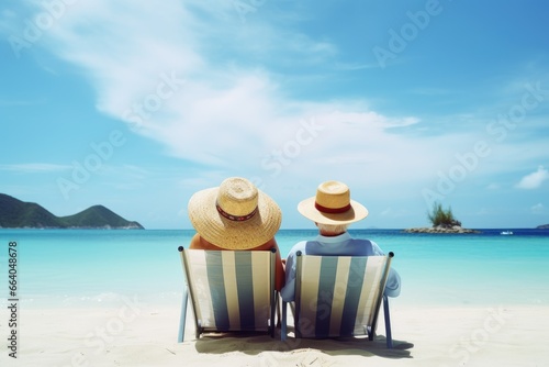 Senior Couple Enjoy Sunshine and Crystal Waters on the Beach © Ximena