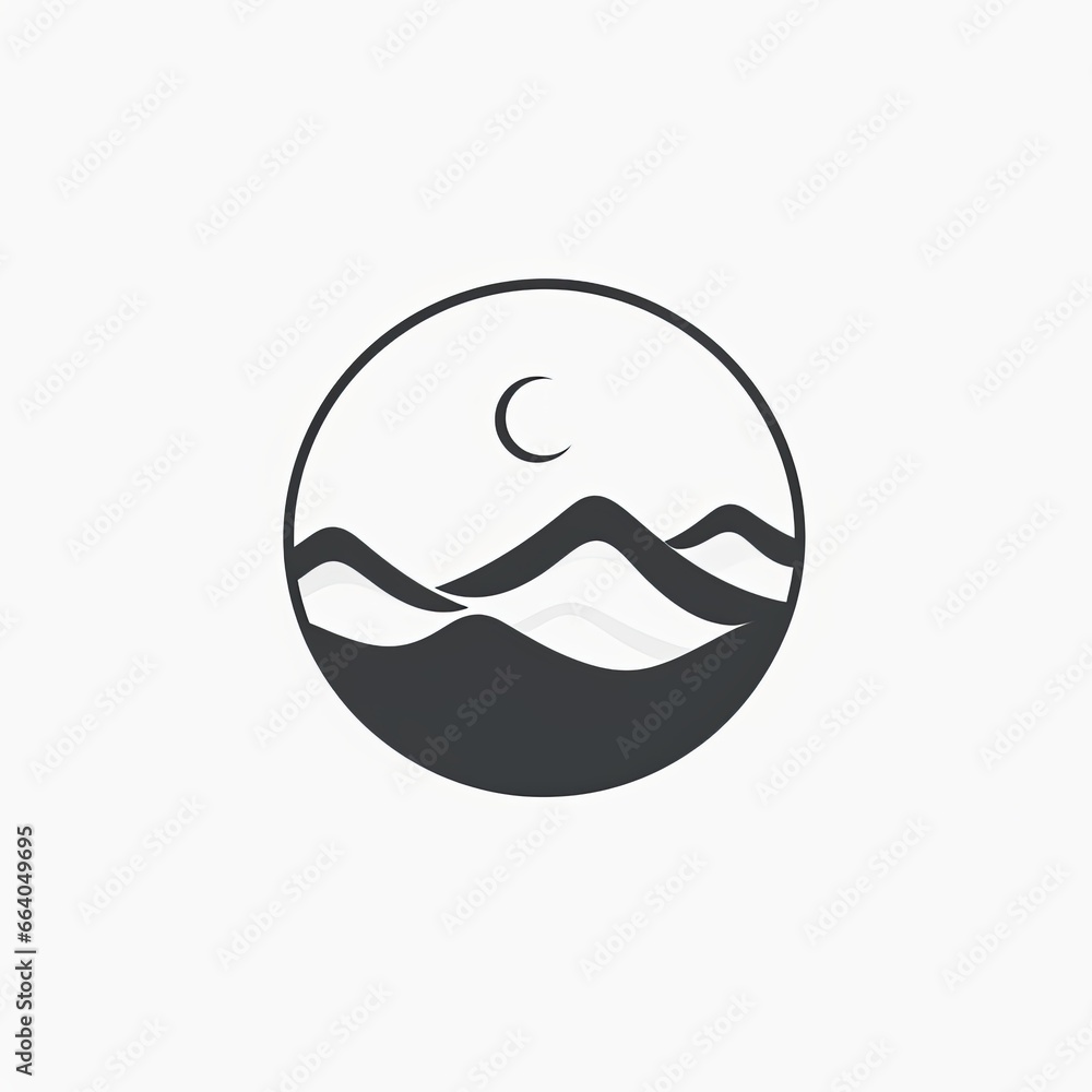 Logo of mountains, modern minimalistic white image
