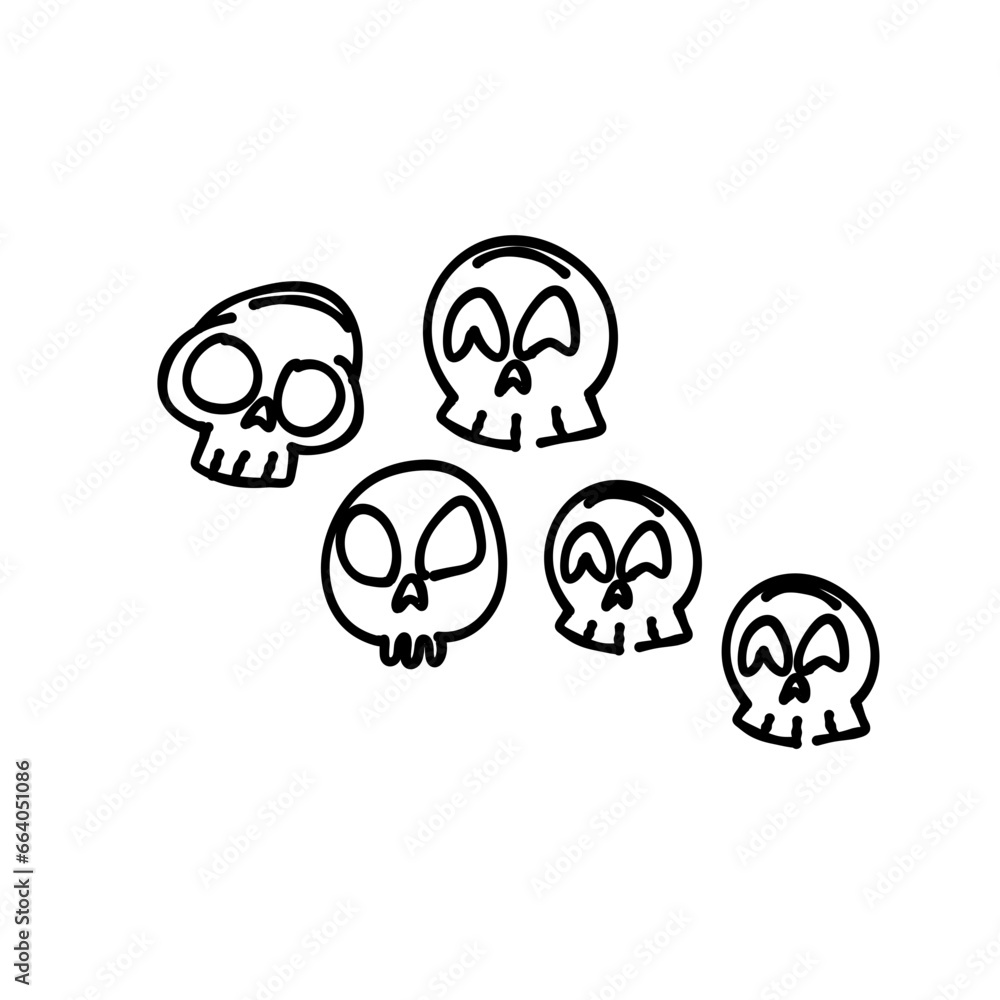 Skull cartoon line