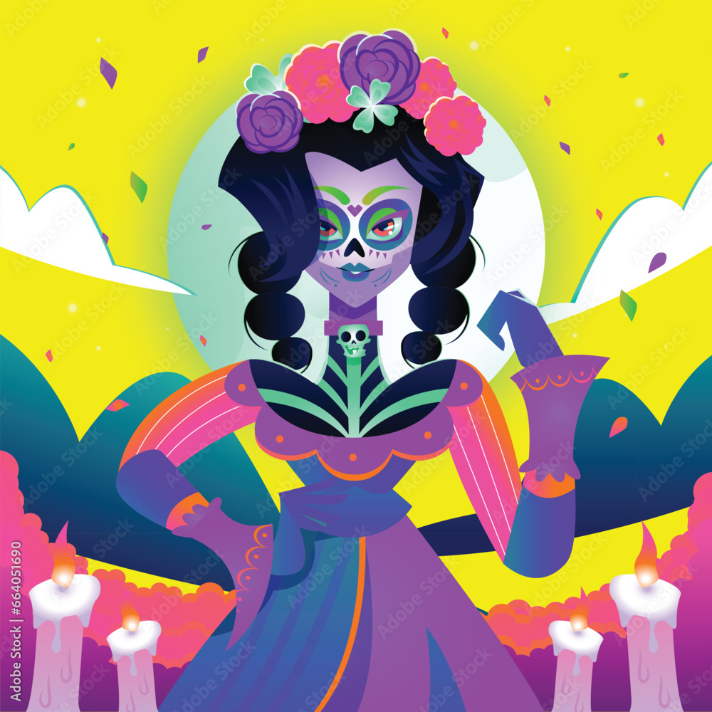 gradient dia de muertos celebration design vector illustration gradient dia de muertos celebration design vector illustration