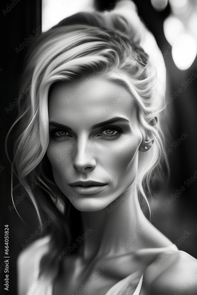 Women portrait in black and white Women portrait in black and white