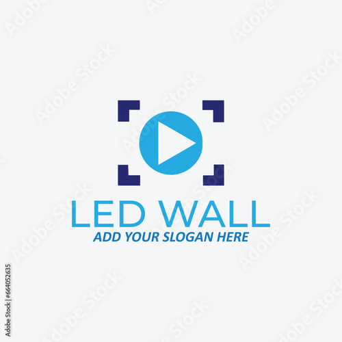 led lights and led wall logo design vector photo