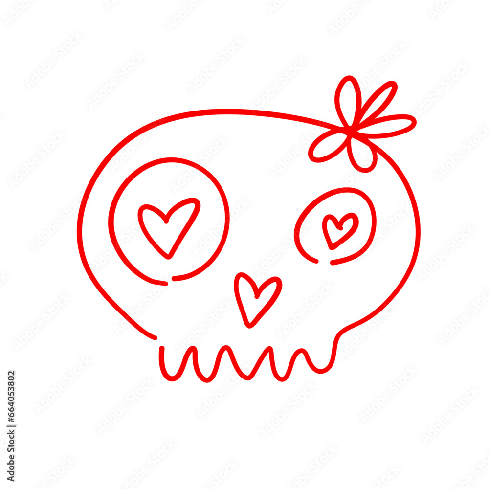 Skulls doodles vector