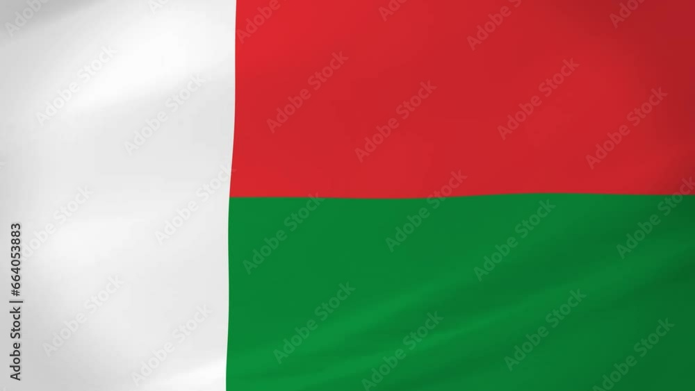 Madagascar Waving Flag Realistic Animation Video Madagascar Waving Flag Realistic Animation Video