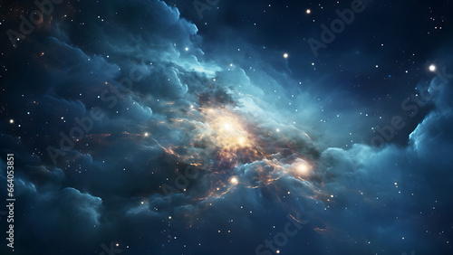Exploring the Beauty of a Spiral Galaxy and the Starry Universe,Universe filled with stars, nebula and galaxy, Elements of this image furnished by NASA 