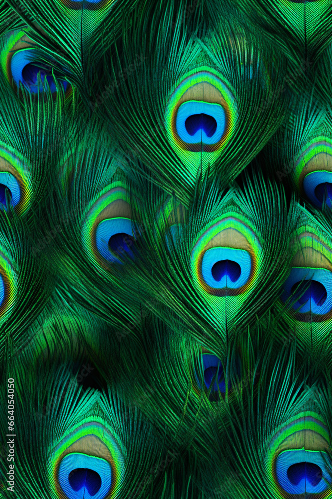 Obraz premium peacock feathers texture pattern seemless