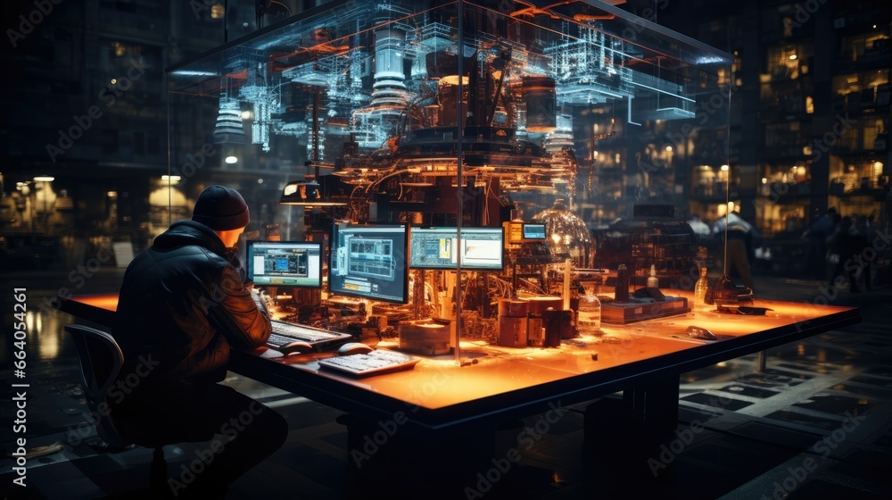 Futuristic architecture and engineering with digital technology. Lifestyle and technology background Futuristic architecture and engineering with digital technology. Lifestyle and technology background