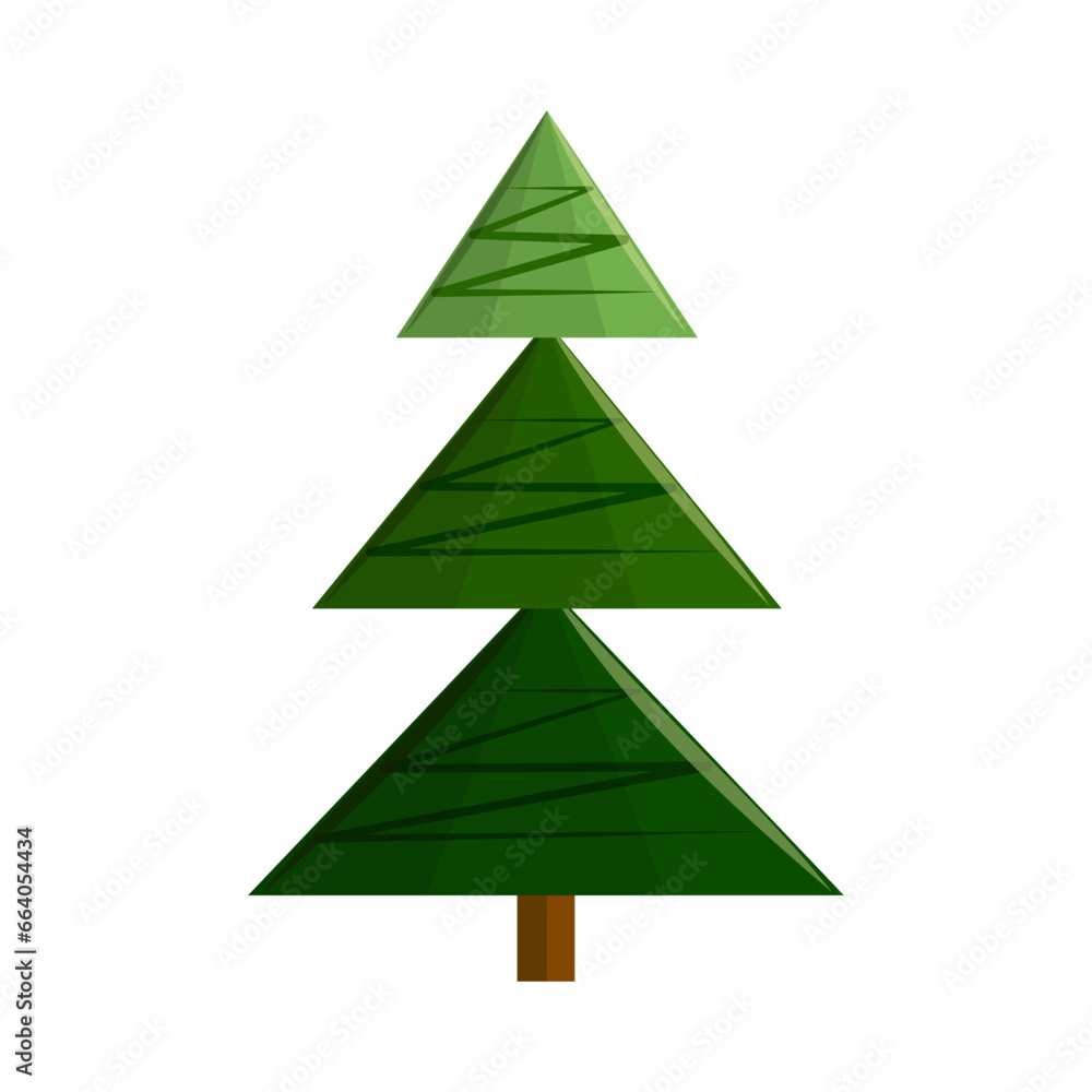 Green abstract Christmas tree. Christmas forest tree isolated on white background. Flat vector illustration. Green abstract Christmas tree. Christmas forest tree isolated on white background. Flat vector illustration.