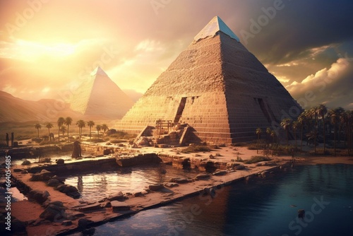 Ancient structures in Egypt. Generative AI