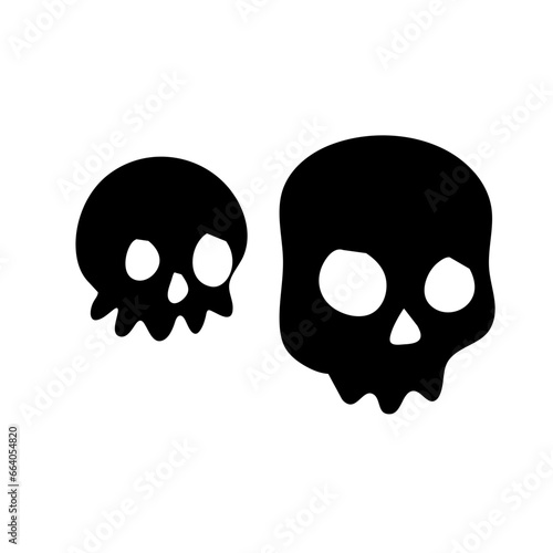 doodle skulls with bones