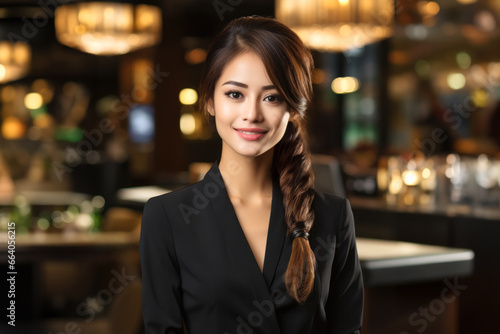 Wallpaper Mural The receptionist of a luxury hotel at the lobby desk. Torontodigital.ca